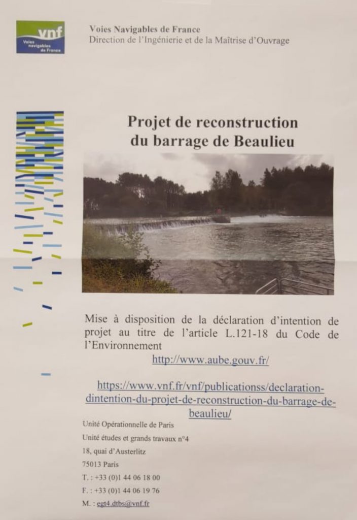 Projet de reconstruction du barrage de Beaulieu